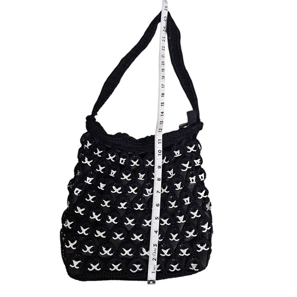 Vtg 90's Black Can Tab Crochet Recycled Pop Tab Unique Handmade Shoulder Bag‎ - Picture 7 of 7
